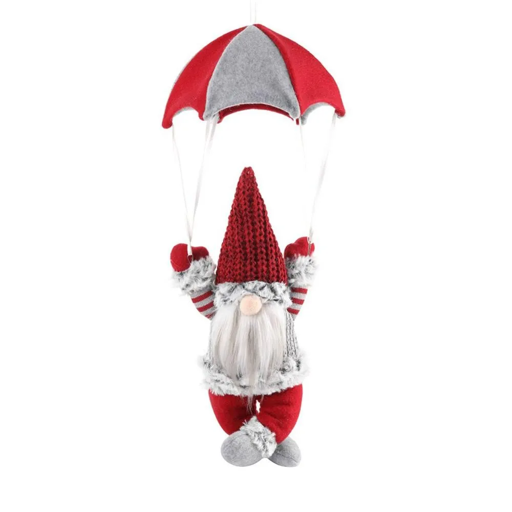Christmas Faceless Gnome Santa Skydiving Old Man Parachute Xmas Tree Hanging Ornament Doll Home Pendant Gift Drop Party Supplies | Дом и сад