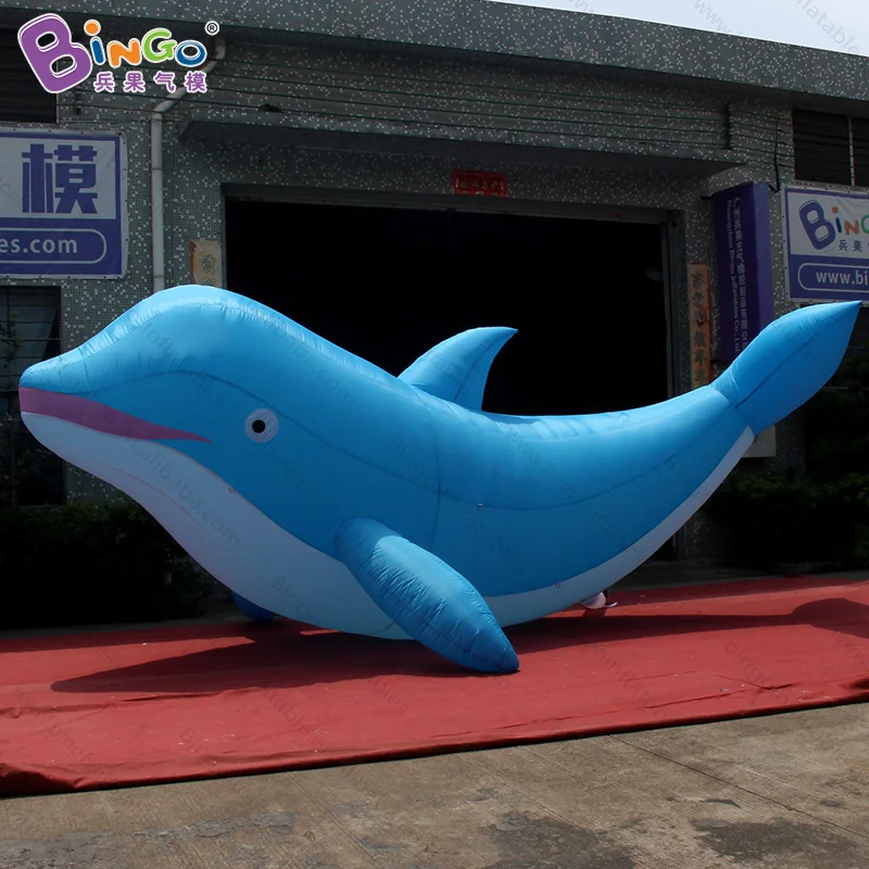 

FREE POSTAGE 7x3mh inflatable blue dolphins model customized dolphin cartoon for ocean amusement