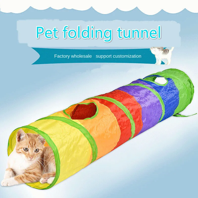 

Practical Cat Tunnel Pet Tube Collapsible Play Toy Indoor Outdoor Kitty Puppy Toys for Puzzle Exercising Hiding Training Cat toy