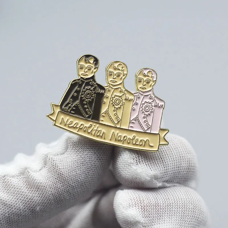 Значок с эмалью Наполеон Забавный винтажный металлический значок брошка