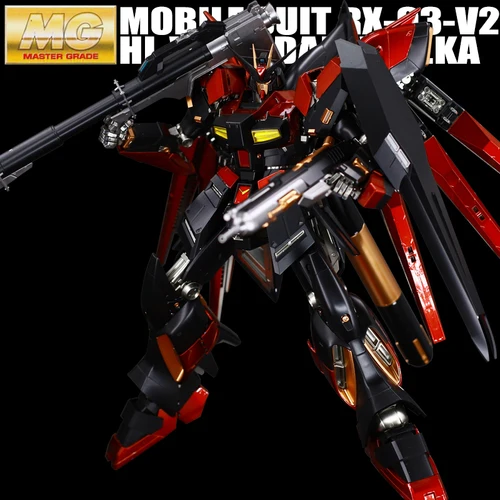 BANDAI MG 1/100 RX-93-V2 Hi-V-воина гундама панель с карточками модель Wandai металлический раскраска игрушки Фигурки - Цвет: red