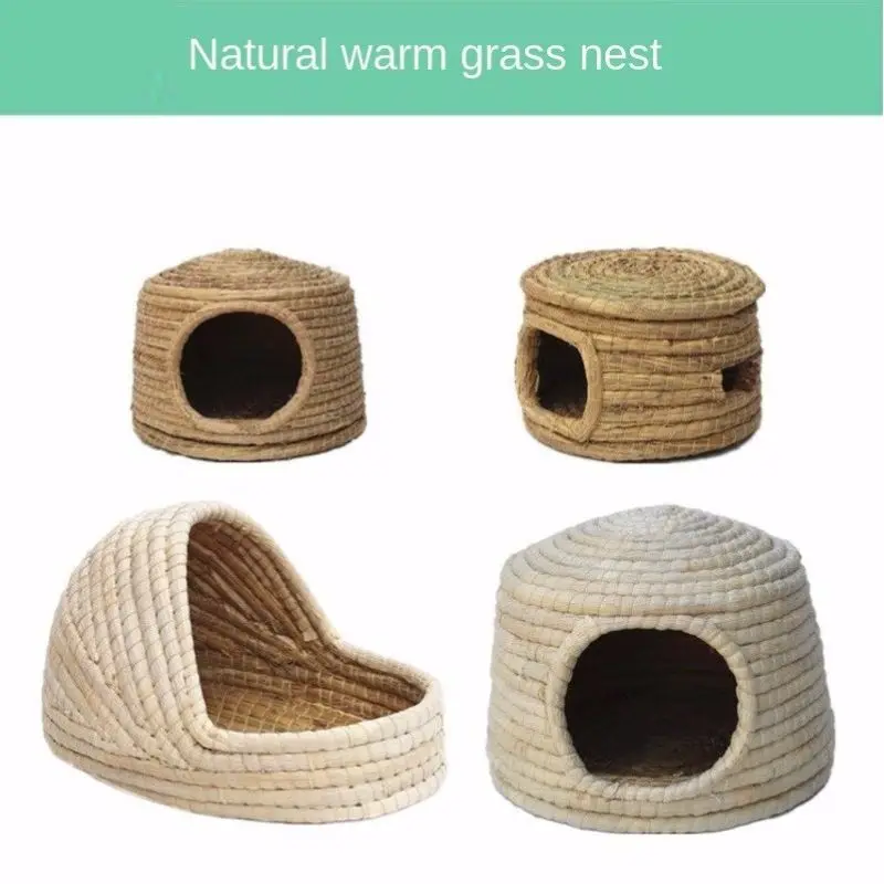 

Lop-eared rabbit bunny warm grass nest guinea pig nest guinea pig hand-woven castle grass house rabbit guinea pig accessories