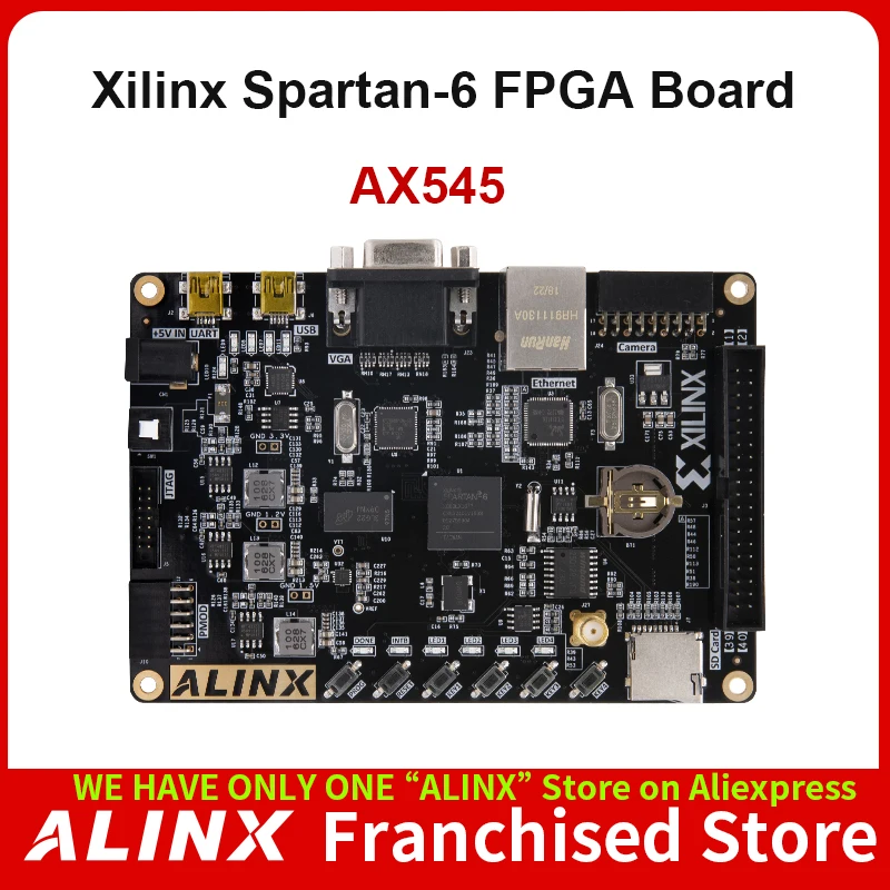 ALINX AX545: XILINX Spartan-6  XC6SLX45 FPGA Development Board LX45 DDR3 Gigabit Ethernet