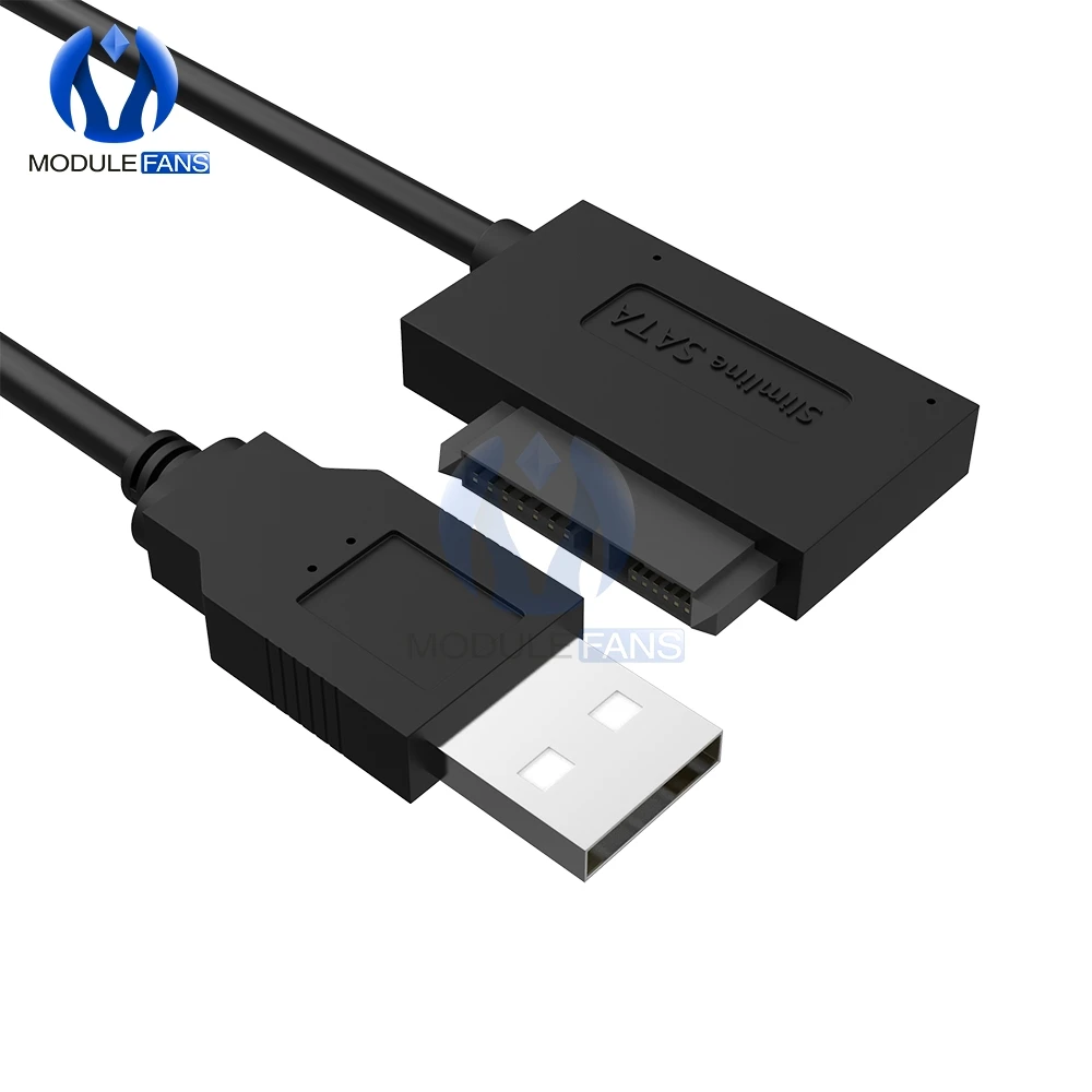 1 шт. USB 2,0 до 7+ 6 13Pin Slimline SATA ноутбук CD/DVD Rom Оптический Кабель-адаптер
