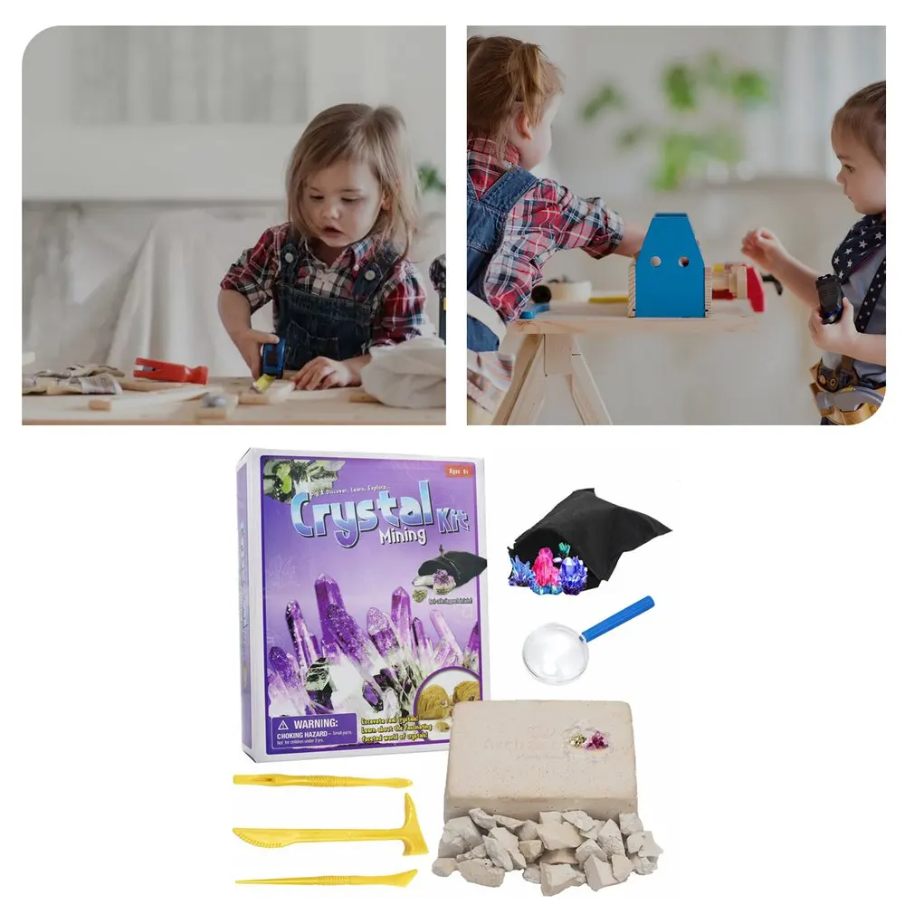 

DIY Mining Crystal Pirate Treasure Gems Archaeology Children's Puzzle Exploration Excavation Toys Science And Education Toys