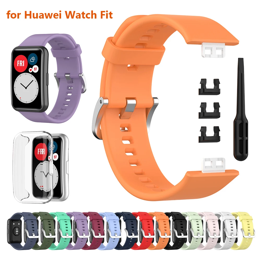 Ремешок силиконовый для HUAWEI Watch Fit сменный спортивный мягкий браслет мужчин и