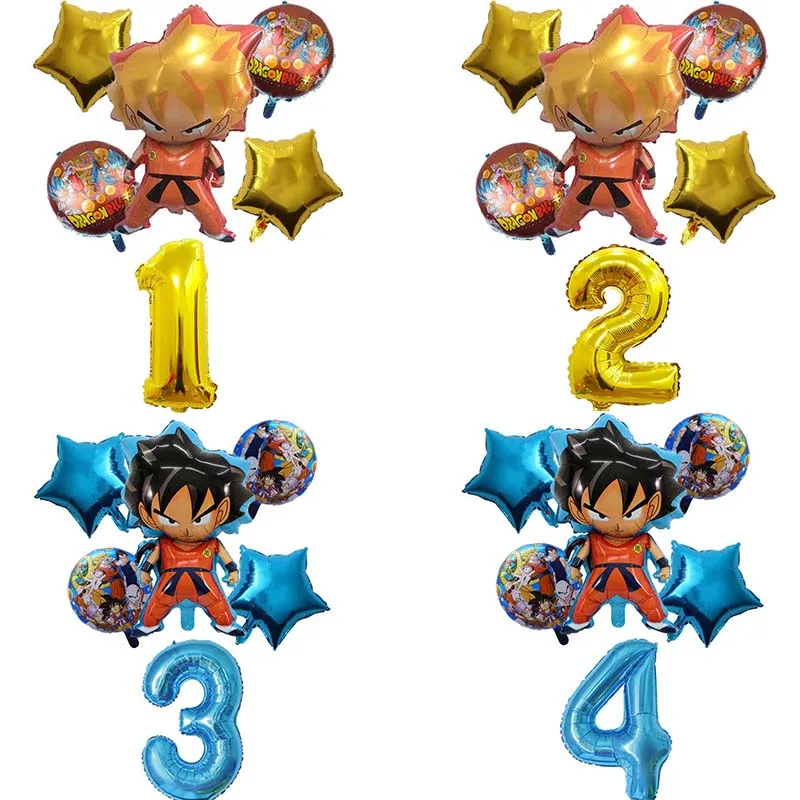Новинка Лидер продаж 6 шт./компл. Сон Гоку мультфильм сайян фольгированные шары