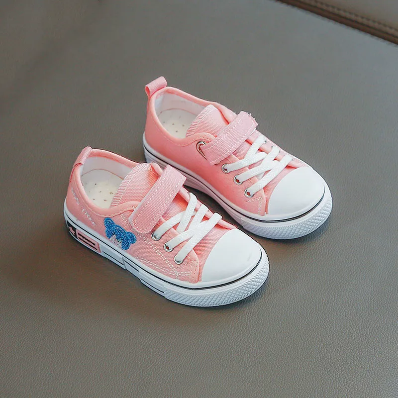 

Kids Canvas Sneakers 2021 Autumn Boys Girls Fashion Trainers Solid Casual Children Running Sports Tennis Thick Sole Baby Shoes
