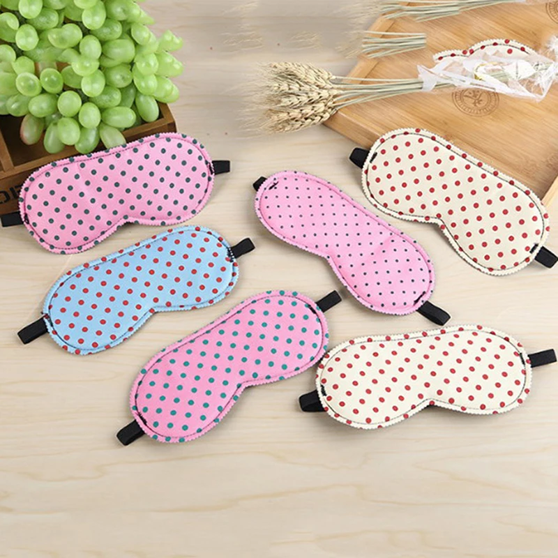 

Portable Sleeping Mask Soft Travel Sleep Rest Aid Eye Mask Eye Cover Dot Print Sleeping Eye Mask Cover Eye Patch