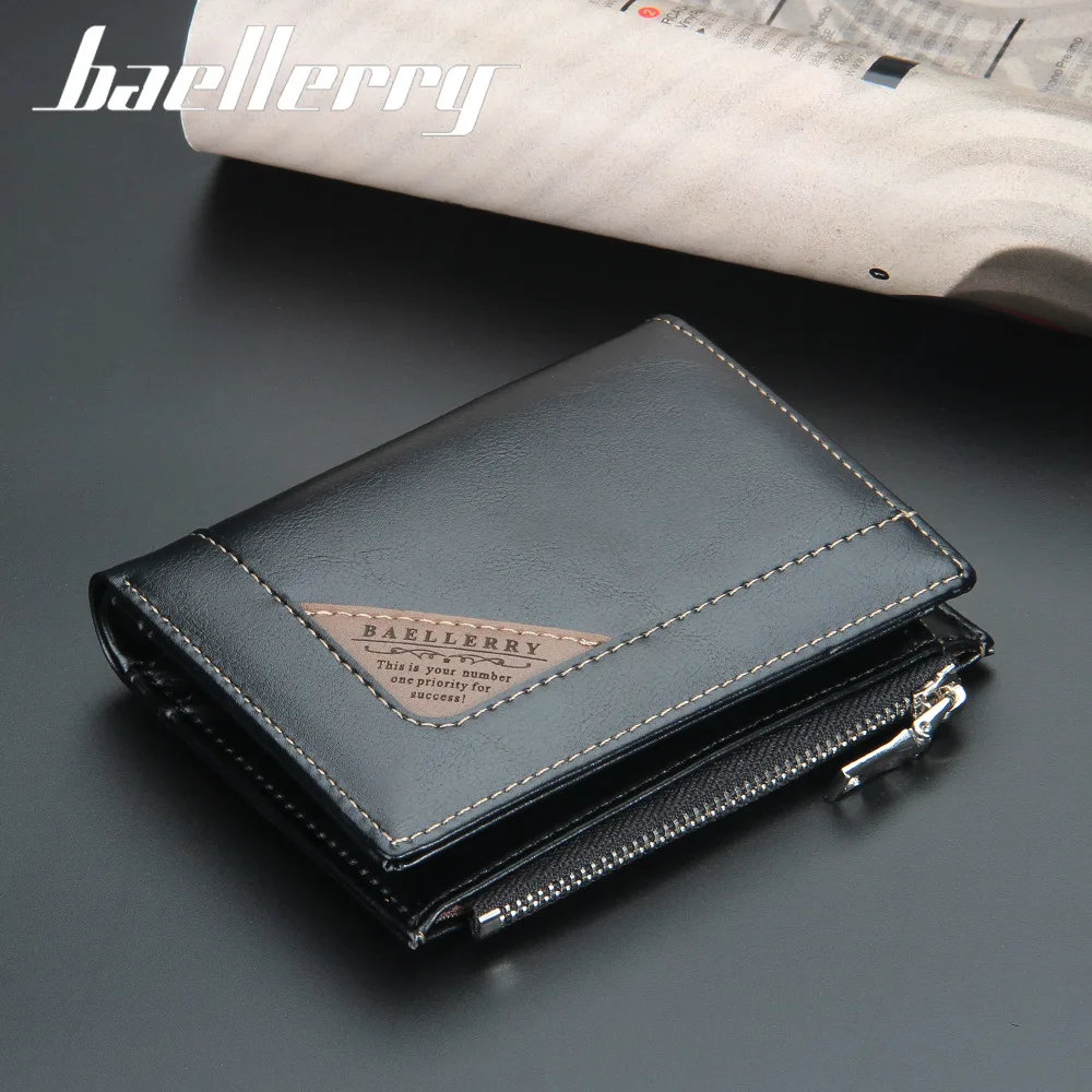 2021 High Quality Men's Wallet Fashion PU Leather Vertical Zipper Coin Purse Large Capacity Buckle Male Solid Color Card Holder | Багаж и