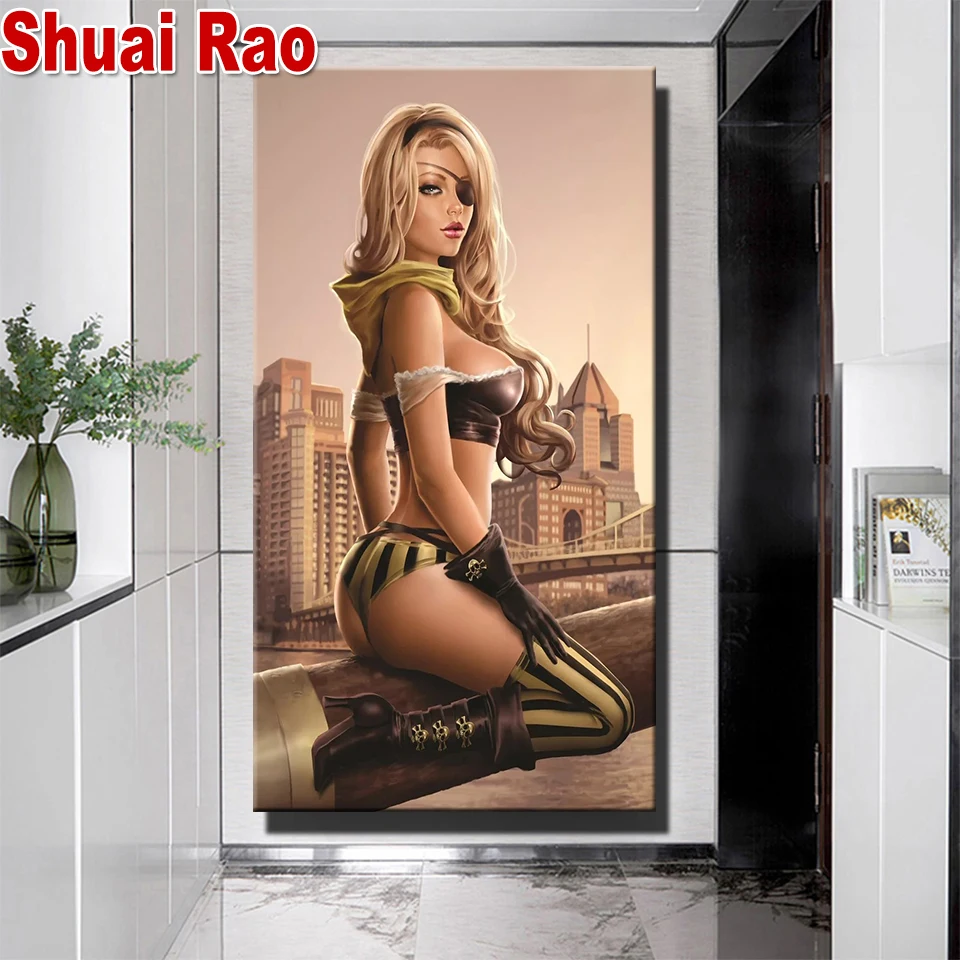 

2021 Gift Diamond Embroidery Sexy Gothic Woman Cross Stitch Kits Full Drilling Square Round Diamond Painting Mosaic Wall Art