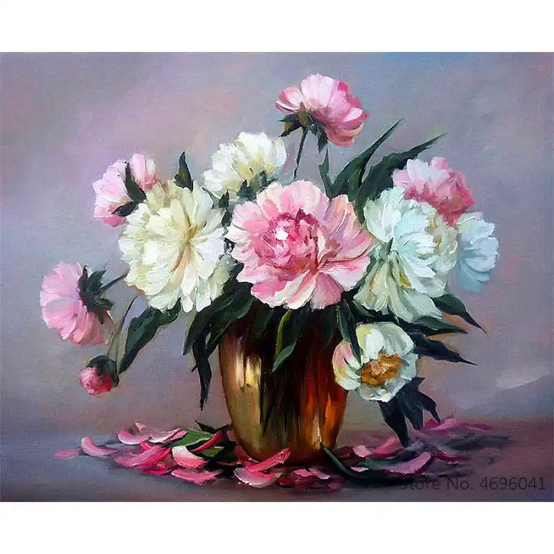 Картина по номерам рамки Раскраска домашний декор картины цветы ваза украшения