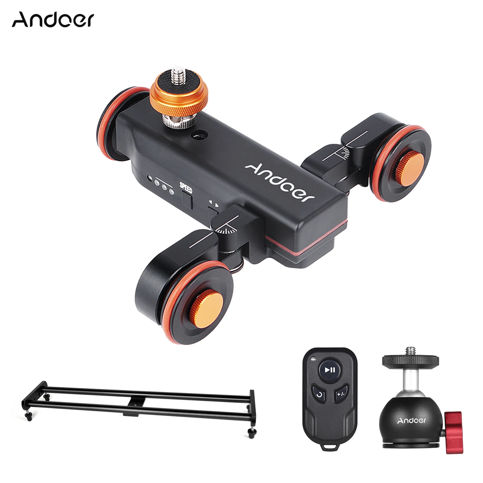 

Камера Andoer видео Dolly Slider Kit с 3-колесной автомобильной тележкой + 60 см рельсовый слайдер для камеры DSLR камера видеокамера