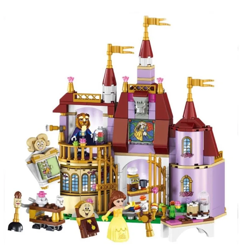 

10565 Beauty And The Beast Princess Belle's Enchanted Castle Action Figure Blocks Bricks Toys For Children Lepining 41067