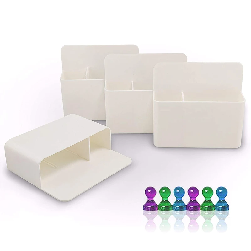 

4 Pack Magnetic Marker Holder, Dry-Erase Marker Holder Magnetic For Whiteboard (Includes 6X Magnetic Pins)