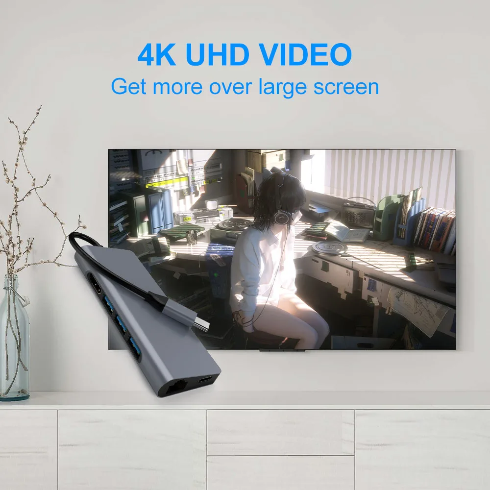 USB 3.0 Type-C Hub к HDMI VGA Тип C адаптер 4K порт с портами s SD ридер слот PD TF RJ45 для MacBook Mobibe Phone