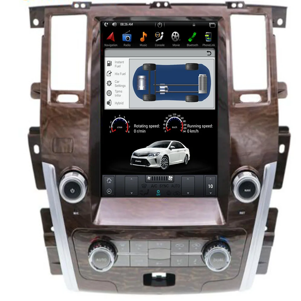 

Pure Android Tesla style Car No DVD Player GPS Navigation For NISSAN PATROL 2010+ stereo radio tape recorder multimedia headunit