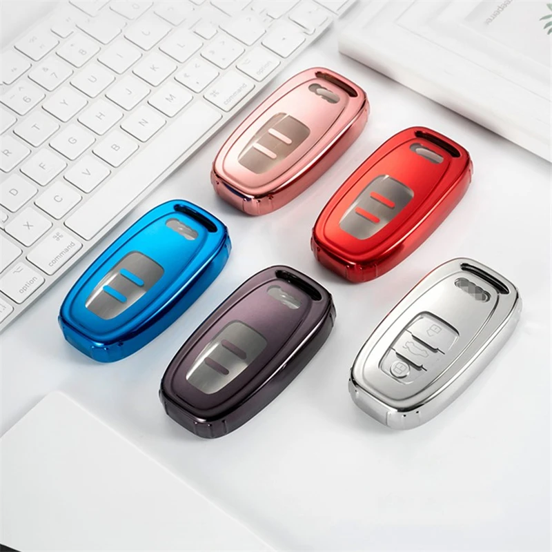 Мягкий чехол из ТПУ + ПК для автомобильного смарт-ключа Audi A3 A4 A5 A6 Q5 Q6 S5 S7 защиты