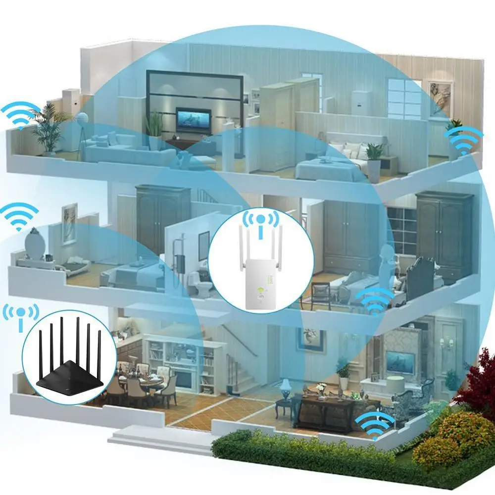 Wi-Fi ретранслятор удлинитель 2 4/5 8 ГГц беспроводной усилитель сигнала 1200Mpbs бустер