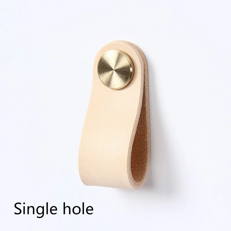 Утолщенная качественная кожаная ручка для мебели кабинета обувного шкафа комода