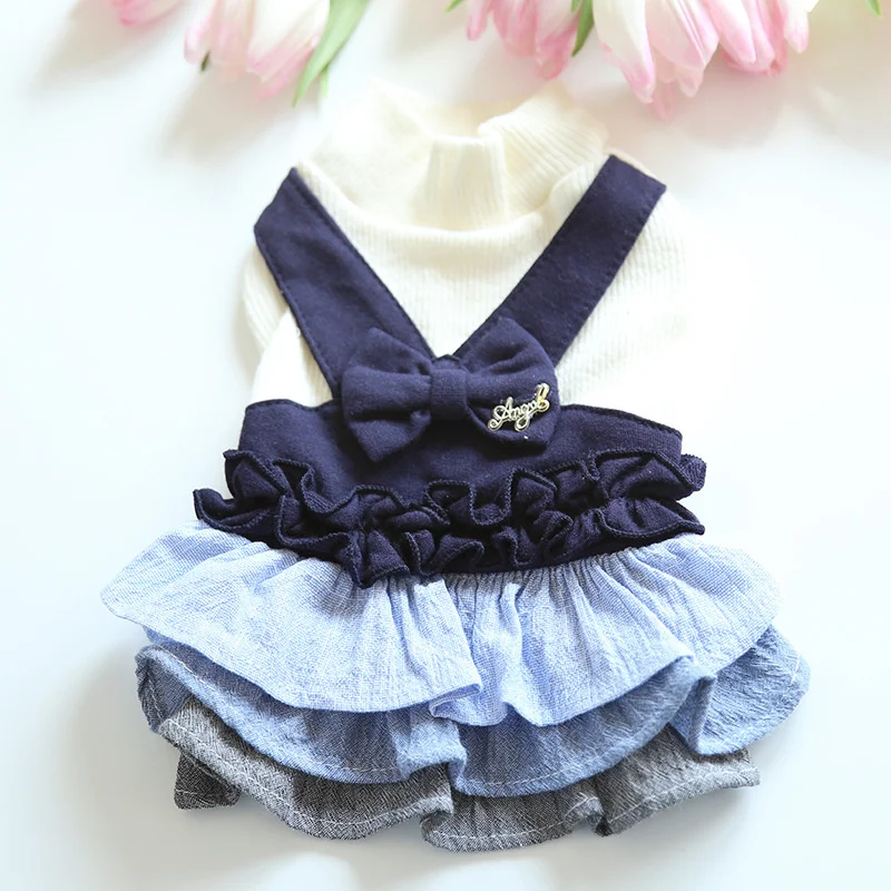 

Джинсовая юбка-пачка для собак, модель весенне-летнего сезона, платье для щенка, Бишон из йоркширского померанского бишона, пиметоц, пудель