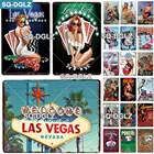 SQ-DGLZ металлический знак Лас-Вегас, Настенный декор для бара, жестяной знак, винтажный декор для бара, паба, настенный покер, таблички для боулинга, художественный плакат