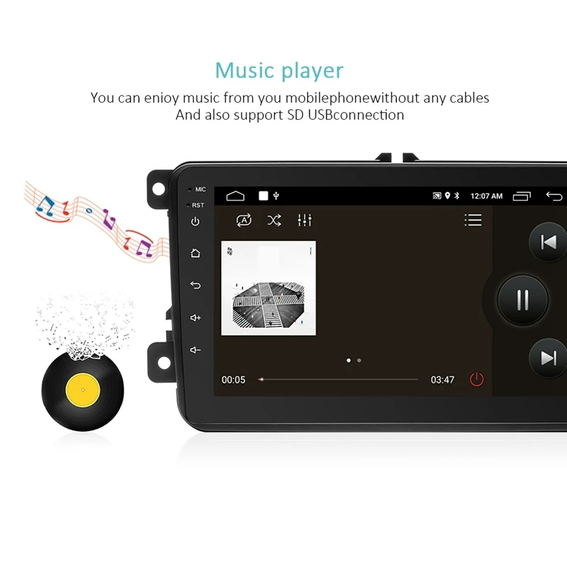 2 Din 8 дюймов Android 1 автомобильный DVD мультимедийный плеер 1G + 16G GPS навигация WIFI Bluetooth