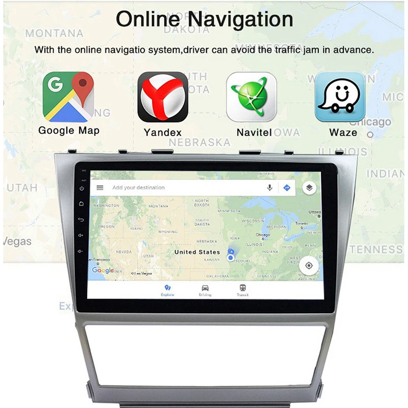 Автомагнитола 2 ГБ + 32 Android мультимедийный видеоплеер навигация GPS Wi Fi din для Toyota Camry