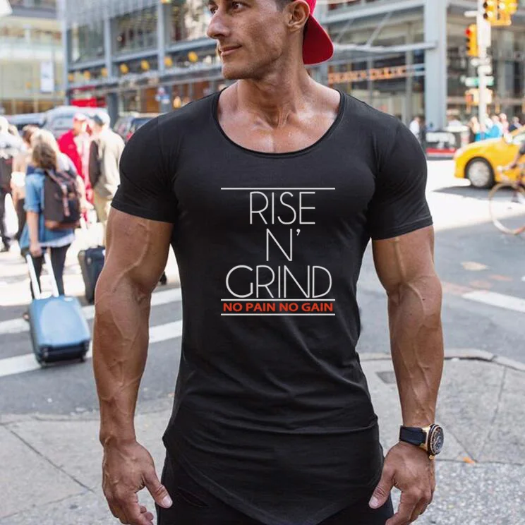 Брендовая Хлопковая мужская одежда облегающая футболка мужские фитнес футболки