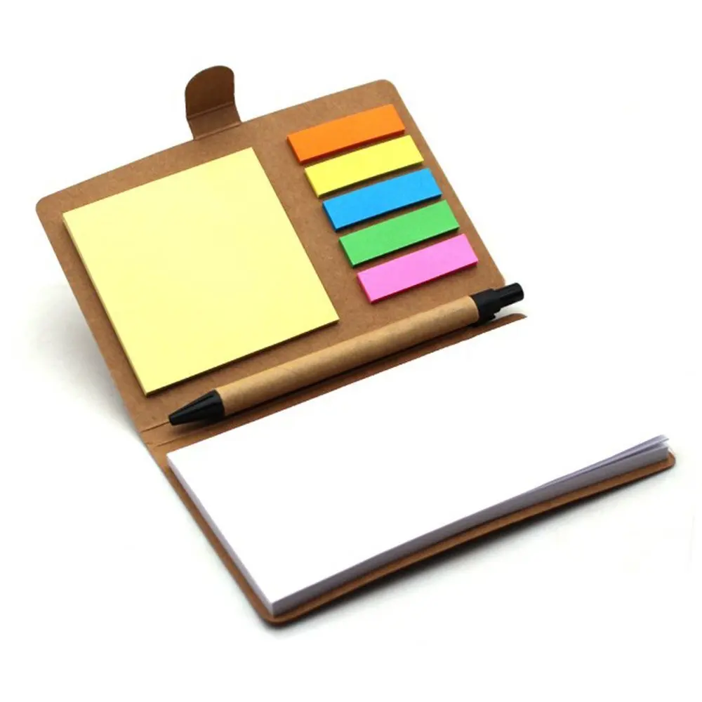 

Multi-function Sticky Notes flag set kraft paper Notebook Personalized notepads with pens