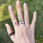 FAIRYWOO простое кольцо с красивой девушкой цветок индейка сглаза набор колец для женщин Красная Новая мода Модные мексиканские золотые кольца ручной работы