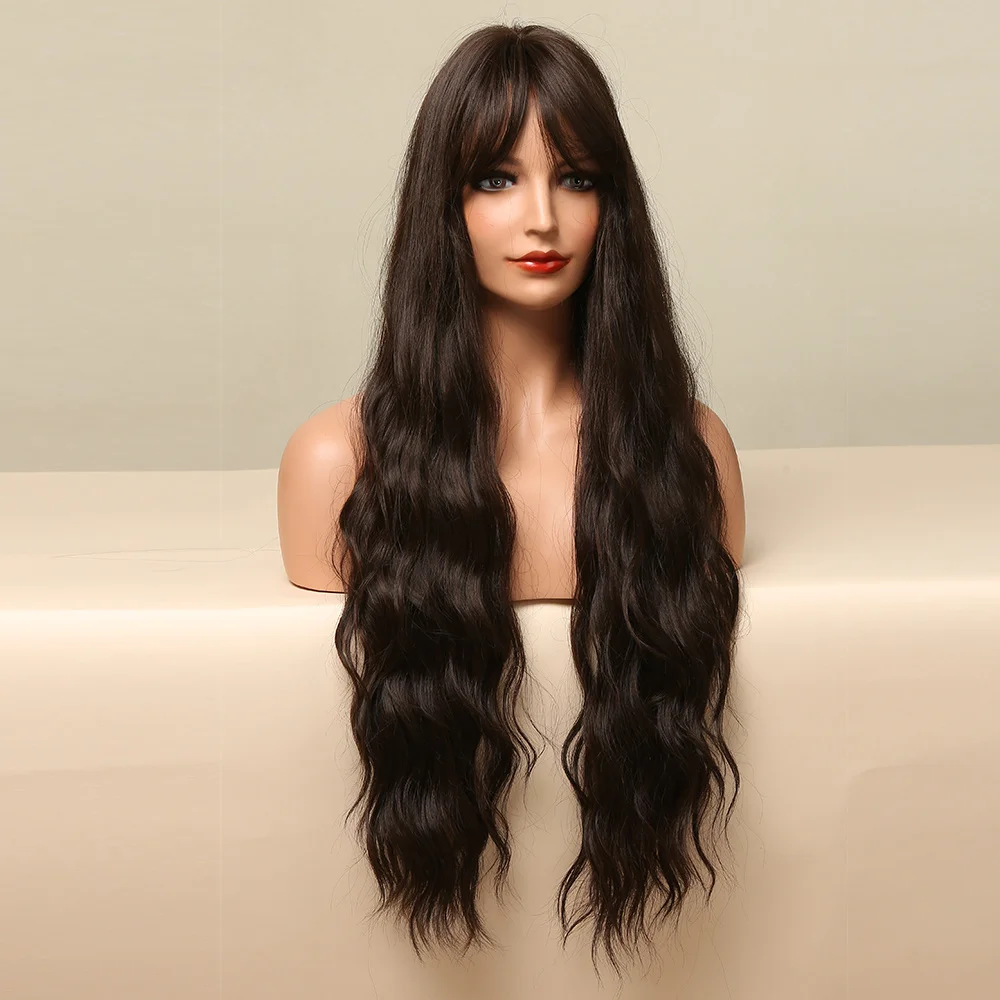 Gemma-Женский синтетический парик искусственные волосы обруч черный