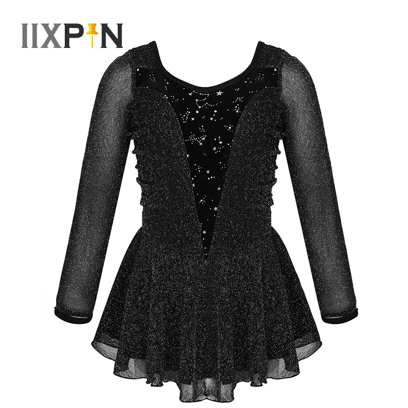 Балетное трико для девочек-подростков платье блестящее эластичное бархатное