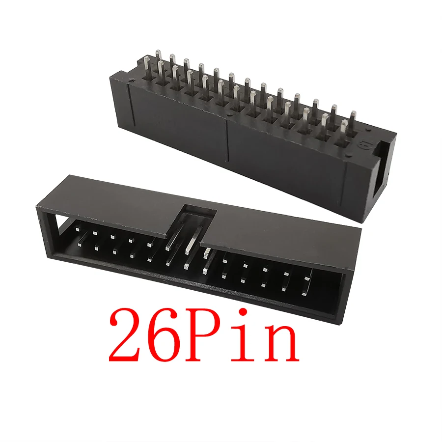 10Pieces/lot Black DC3 6P~50Pin 2.54mm Pitch Socket Header Connector ISP Male Double Row Straight Needle IDC JTAG Box Header