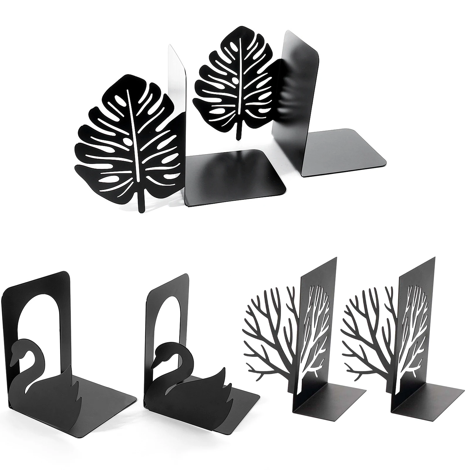 

Book Ends Tree-shaped 3 Designs Organizer Support Holder Nonskid Desktop Stands Non-Slip Book Storage Rack Desktop Creative 2021