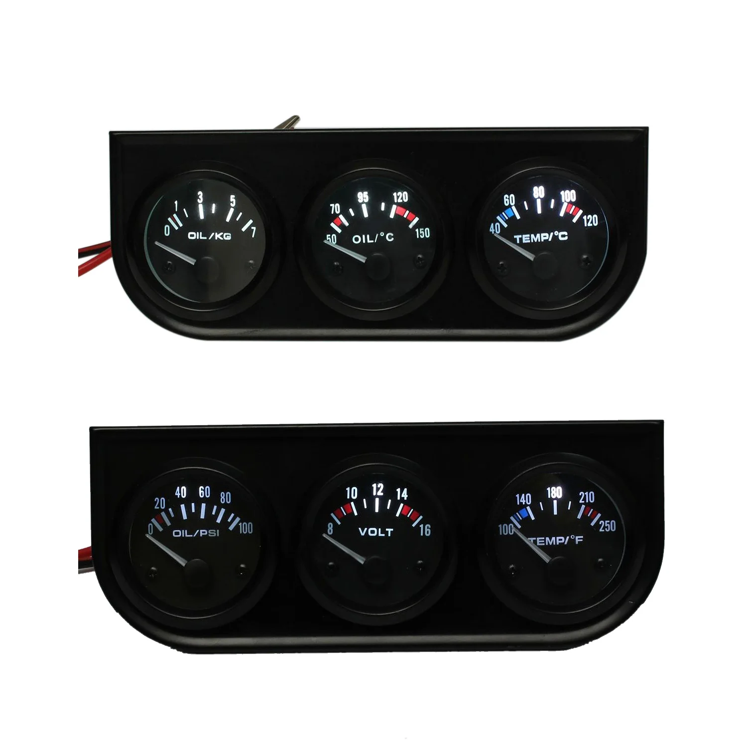 

3 автомобильных фотолампы-Температура масла/температура воды/давление масла-2 дюйма 52 мм Светодиодная лампа