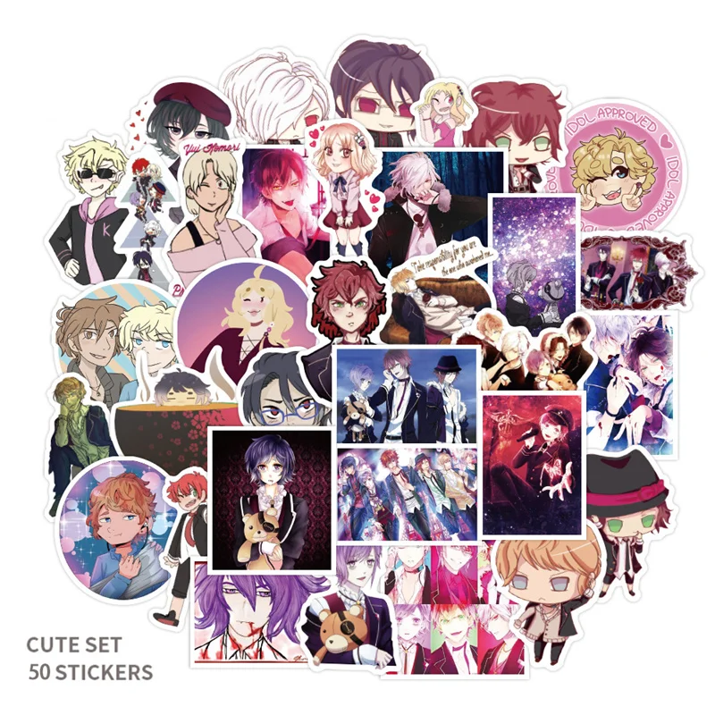50 шт. аниме DIABOLIK LOVERS стикеры мультфильм ПВХ наклейки Водонепроницаемый скейтборд