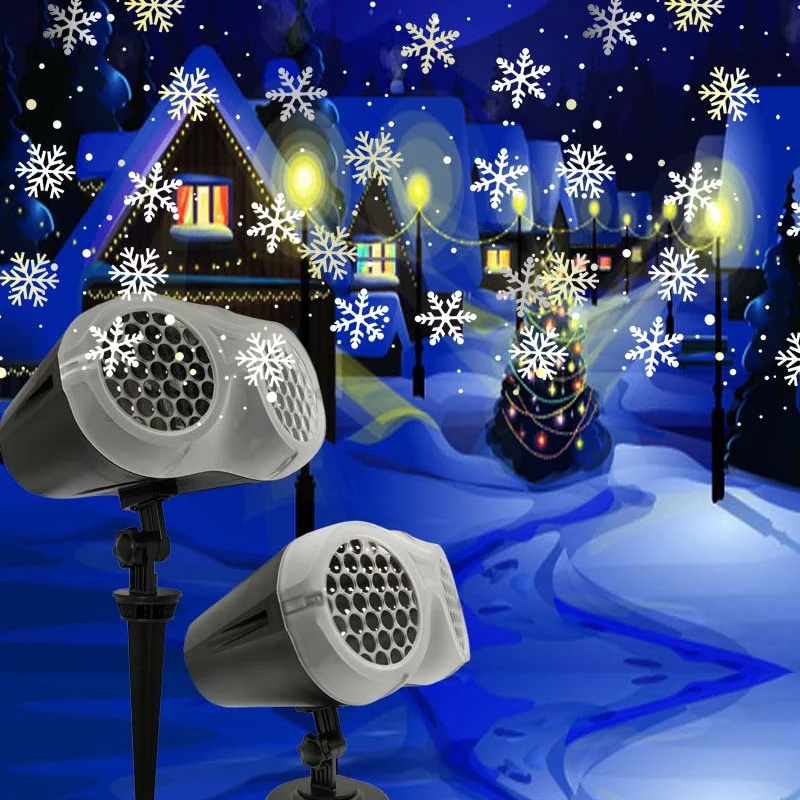 

Светодиодный лазерный прожектор в виде снежинки, водонепроницаемый праздничный светильник с дистанционным управлением для сада, праздник...