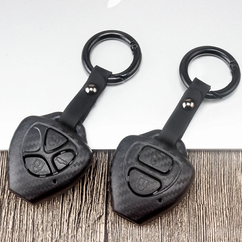 

Carbon fiber Car Remote Key Case Cover for Toyota Tarago Hilux Camry Crown Corolla RAV4 Vitz Aqua Land Cruis Celica car styling