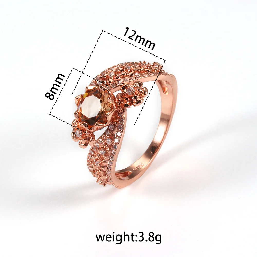Beiver роскошное женское кольцо на палец из розового золота модное обручальное с