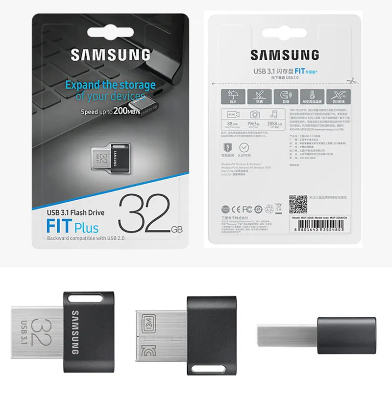 

SAMSUNG USB 3.1 Flash Drive FIT Plus 256GB Pendrive 32GB 64GB 128GB Metal Mini Pen Drive Memory Stick Storage Device U Disk