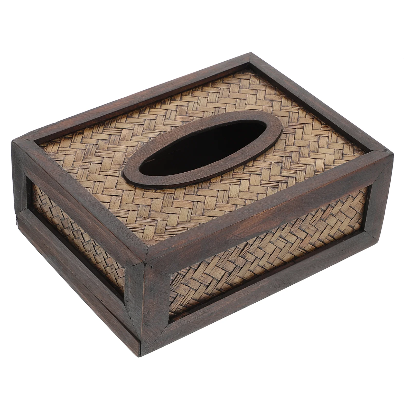 

1Pc Rustic Tissue Box Woven Napkin Holder Tissue Paper Storage Container