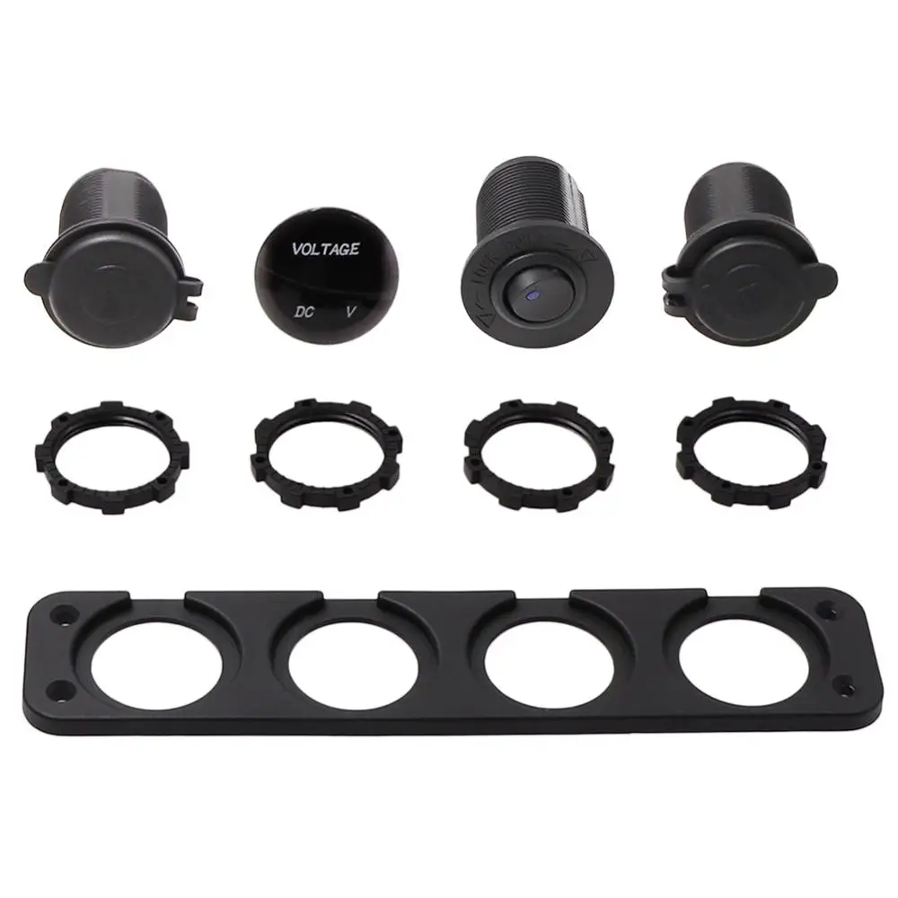 Светодиодный вольтметр дисплей с 4 отверстиями фонарь гнездом прикуривателя 12 В