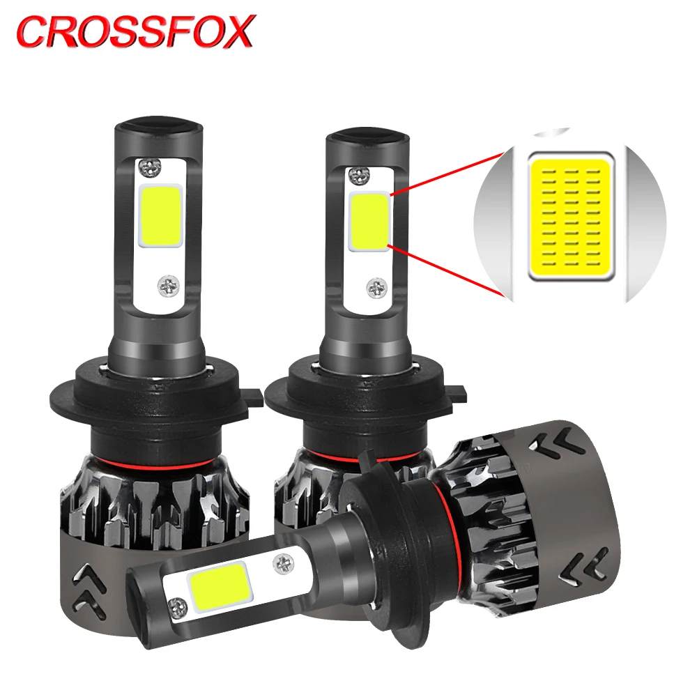 CROSSFOX Автоматический свет H4 LED H7 H11 H1 9005 HB3 9006 HB4 Противотуманная фара Лампа
