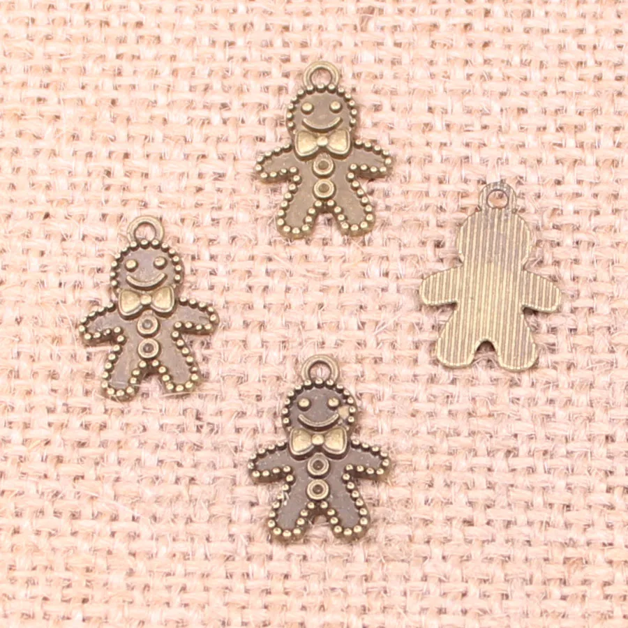 35 шт. тибетское посеребренное имбирное печенье Рождественские Подвески ручной