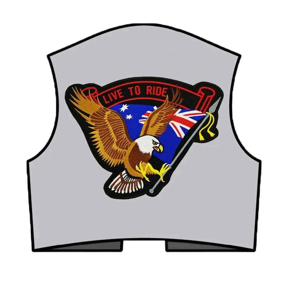 Вышитые железные нашивки с флагом ястреб для одежды высококачественные