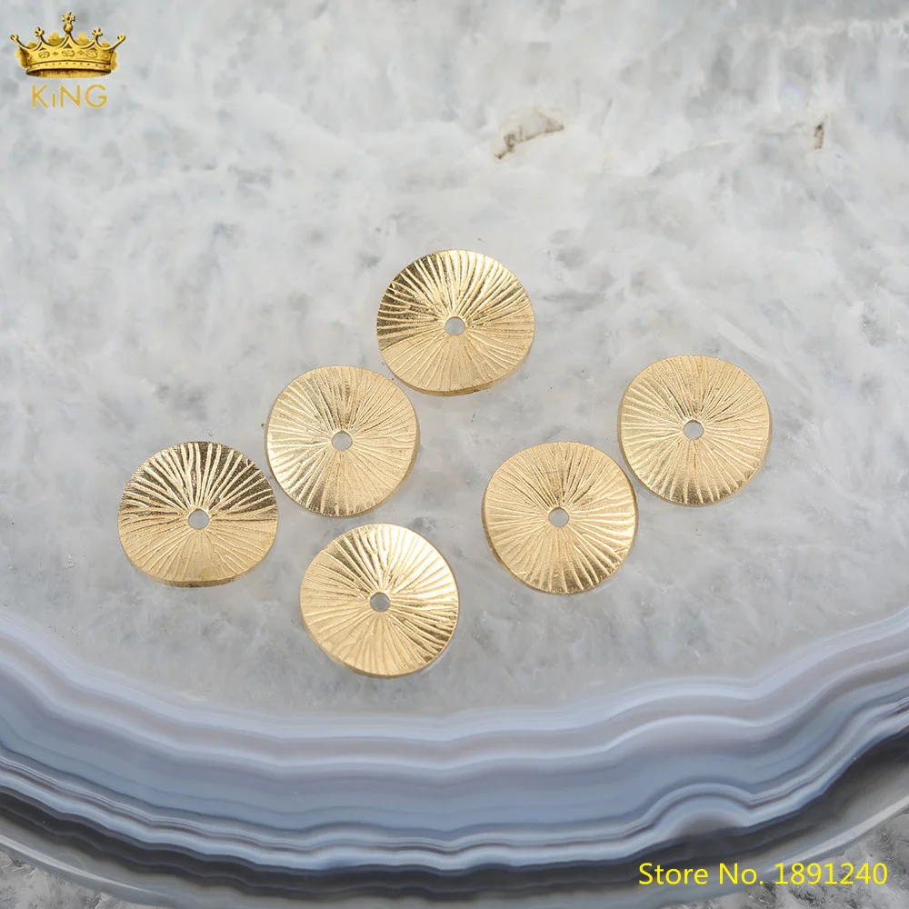 

300-500pcs/Lot Gold Copper Beads Charms For Pendant Necklace Findings,Wrinkle Blank Flower Beads Charms For DIY Jewelry Making