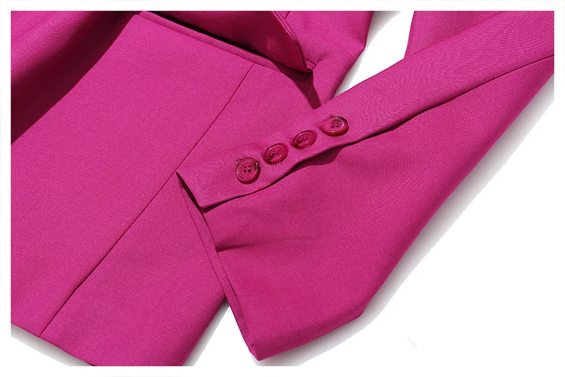 

ZCSMLL Women Rose Red Pleated Blazers Split Temperament Turn-down Collar Blazer New Long Sleeve Blazer Women Casual Coat