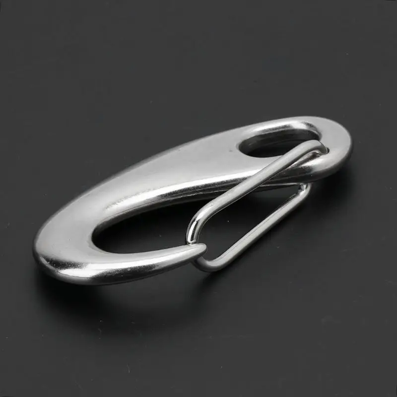 

Boat Marine Stainless Steel Egg Shape Spring Snap Hook Clip Quick Link Carabiner Y4UB