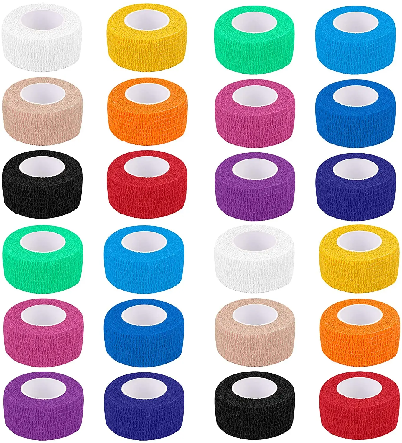 20 Pack 1 Inch x 5 Yards Bandage Wrap  Self Adherent Wrap Breathable Self Adhesive Bandage Wrap Rolls Cohesive Bandage Athletic